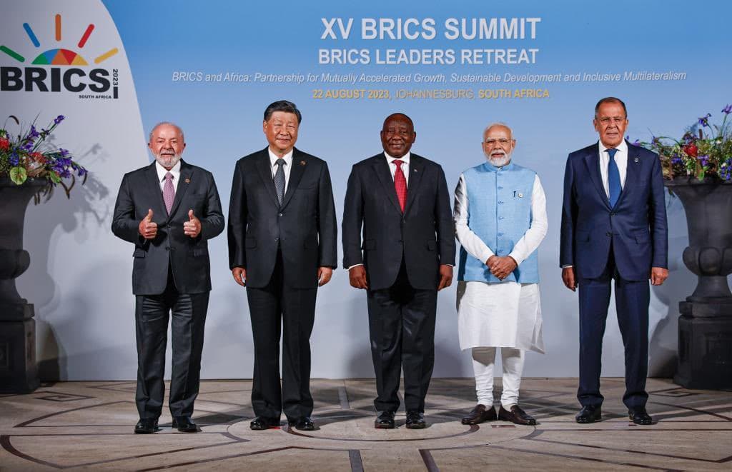 Leaders pose for a photo during BRICS summit in South Africa. (BRICS).