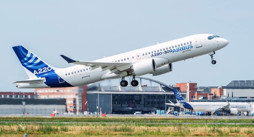 Airbus plane taking off. Photo (courtesy).