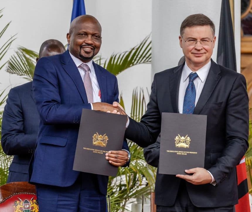 Kenya's former Trade Cabinet Secretary and EU Trade Representative during the signing of EPA Agreement in June. Image: courtesy.