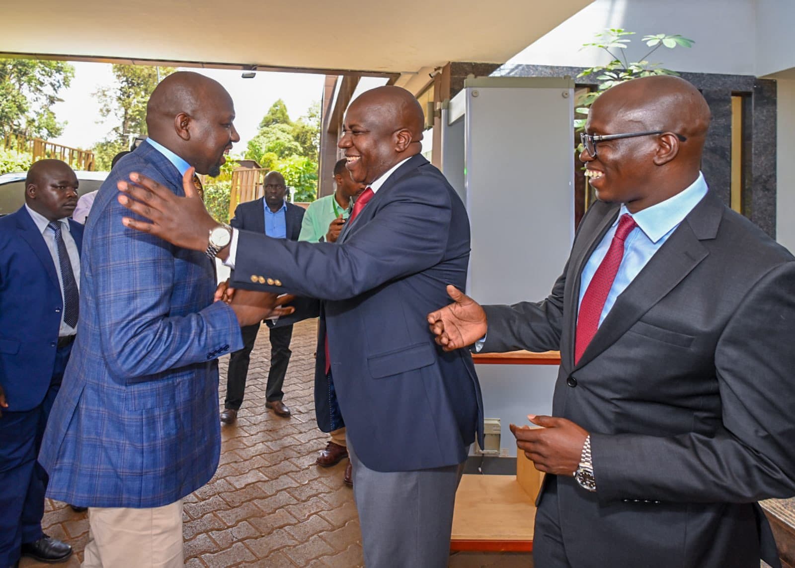 Transport CS Kipchumba Murkomen received by AFA chairman Cornelly Serem at Hortciculture Workshop organised by AFA. Photo (courtesy).