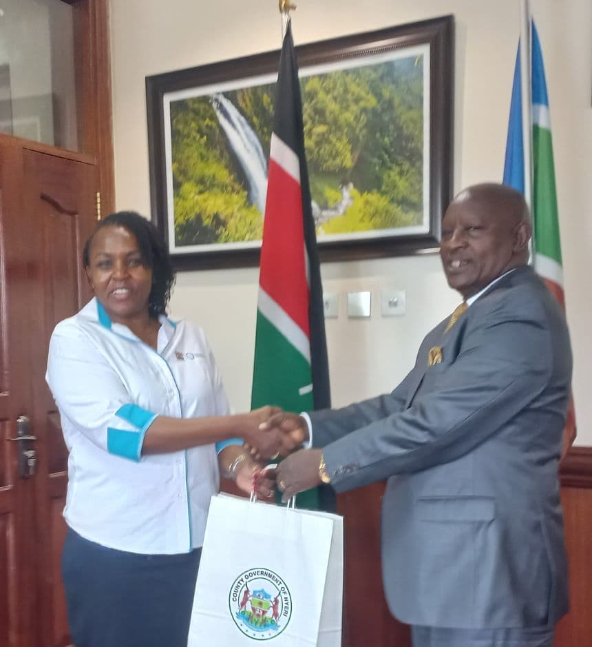 Data protection CEO with Nyeri Governor. Image: courtesy.