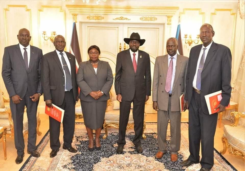 President Salva Kiir of South Sudan (centre) during a past event. Photo (State House Juba-Twitter)