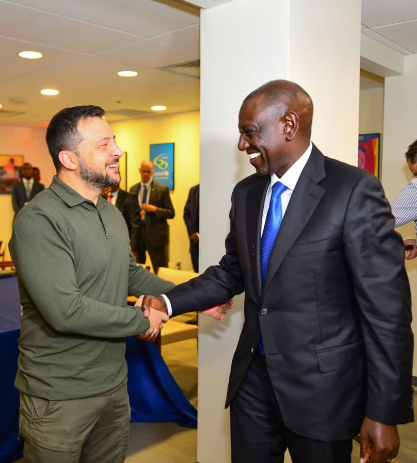 President Ruto and His Ukrainian counterpart in New York. Image: courtesy.