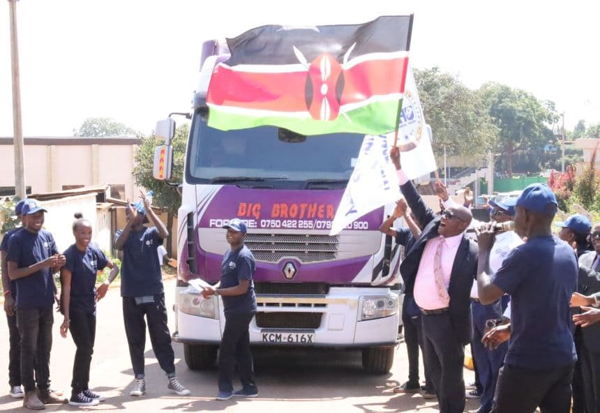 UFAA leadership flags off truck for the UFAA roadshow campaign in Embu County. Image: courtesy.
